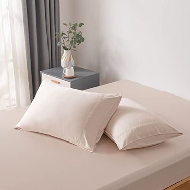 BC BELLA Bella Coterie Luxury Bamboo Viscose Queen Size Pillowcase Set 100 Organically Grown Ultra Soft Cooling 2 Pcs Champagne