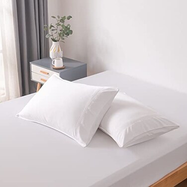 BC BELLA Bella Coterie Luxury Bamboo Viscose King Size Pillowcase Set 100 Organically Grown Ultra Soft Cooling 2 Pcs White
