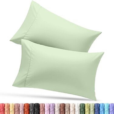 Utopia Bedding Queen Pillow Cases 2 Pack Envelope Closure Soft Brushed Microfiber Fabric Shrinkage and Fade Resistant Pillow Covers Queen Size 20 X 30 Inches Queen Sage