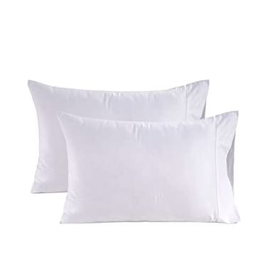 LANE LINEN Queen White Pillow Cases Set of 2 100 Egyptian Cotton Sateen White Perfect for Home Hotels Hospital Use Standard Size