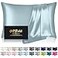 DKBslik Mulberry Silk Pillowcase Standard Size Cooling AntiAcne Hidden Zipper Navy Blue