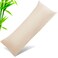 TELUS Body Pillow Cases Cover Bamboo Rayon Body Pillowcases with Zipper Closure Cooling and Breathable Pillow Case for Hot Sleepers and Night Sweats 20x54 inches Khaki