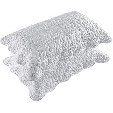 BOSOWOS Queen Size Pillow Shams Set of 2 Ultra Soft Breathable 20 x 30 Inches Quilted Pillow Cases Envelope Closure for Sleeping Decorative Microfiber Bed Pillowcases Easy Care White
