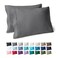 Bare Home Microfiber Pillow Cases King Size Set of 2 Cooling Pillowcases Double Brushed Grey Pillowcases 2 Pack Easy Care King Pillowcase Set of 2 Grey