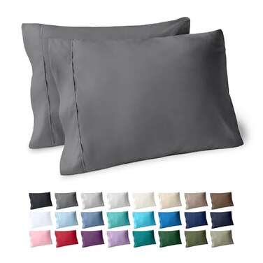 Bare Home Microfiber Pillow Cases King Size Set of 2 Cooling Pillowcases Double Brushed Grey Pillowcases 2 Pack Easy Care King Pillowcase Set of 2 Grey