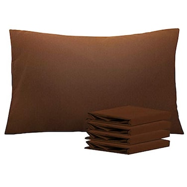 NTBAY Queen Pillowcase Set 4 Pack Brushed Microfiber 20x30 Pillowcases Soft WrinkleFree FadeResistant StainResistant Brown Pillowcases with Envelope Closure 20x30 Inches Brown