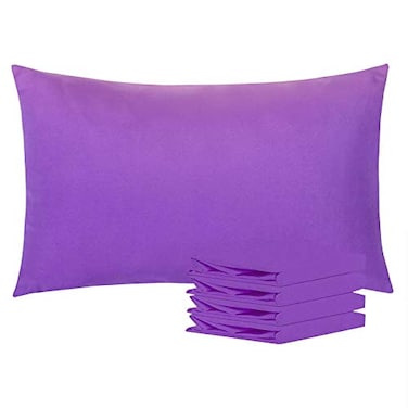 NTBAY Queen Pillowcase Set 4 Pack Brushed Microfiber 20x30 Pillowcases Soft WrinkleFree FadeResistant StainResistant Purple Pillowcases with Envelope Closure 20x30 Inches Purple