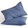 NTBAY Queen Cotton Pillowcases Envelope Closure 20x30 Pillowcases Set of 2 Breathable and Soft Bed Pillow Cases Denim Blue