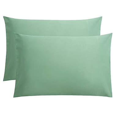 FLXXIE Pillow Cases Queen Soft Microfiber Pillow Covers with Envelope Closure Wrinkle Resistant Pillowcases 2 Piece Set 20x30 Sea Green