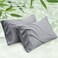 Bedsure Pillow Cases Queen Cooling Pillow Cases Rayon Derived from Bamboo Silver Grey Pillowcases Queen Size Set of 2 PureWoven Silky Soft Bedding Pillow Covers with Envelope Closure 20x30 Inches