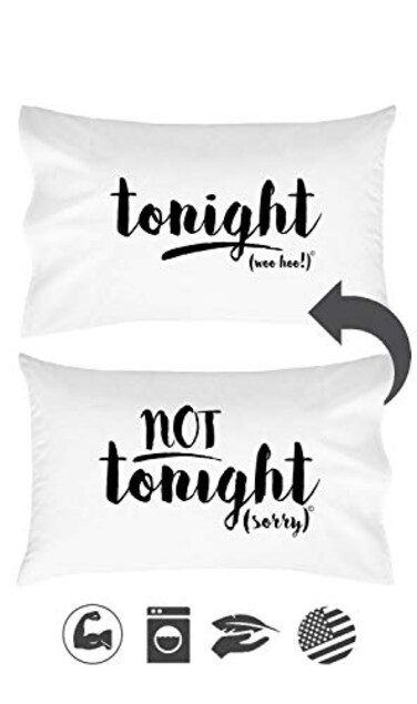 Oh, Susannah Tonight Not Tonight Reversible Pillowcase Bridal Shower Gift Ready Packaging 20x30 for StandardQueen Sized Pillows