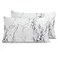 Elegant Comfort Luxury UltraSoft 2Piece Pillowcase Set 1500 Premium Hotel Quality Microfiber Double Brushed Wrinkle Resistant King Size Marble Pattern White