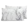Elegant Comfort Luxury UltraSoft 2Piece Pillowcase Set 1500 Premium Hotel Quality Microfiber Double Brushed Wrinkle Resistant King Size Marble Pattern White