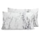 Elegant Comfort Luxury UltraSoft 2Piece Pillowcase Set 1500 Premium Hotel Quality Microfiber Double Brushed Wrinkle Resistant King Size Marble Pattern White