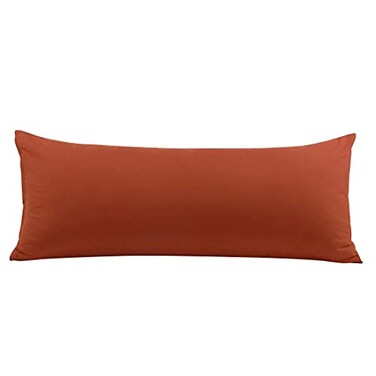 PiccoCasa Body Pillow Cover 110 GSM Brushed Microfiber Zipper Closure Rust Color 20x54 Long
