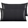 NTBAY 2 Pack Satin King Pillowcases for Hair and Skin Luxurious and Silky Pillow Cases with Envelope Closure 20x36 Inches Black