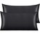 NTBAY 2 Pack Satin King Pillowcases for Hair and Skin Luxurious and Silky Pillow Cases with Envelope Closure 20x36 Inches Black