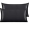 NTBAY 2 Pack Satin King Pillowcases for Hair and Skin Luxurious and Silky Pillow Cases with Envelope Closure 20x36 Inches Black