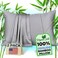 Vegan Silk Pillow Cases 100 Viscose Derived from Bamboo Cooling Pillowcase Queen Size Gray Set of 2 Zippered for Hot Sleepers Soft Pillow Covers by