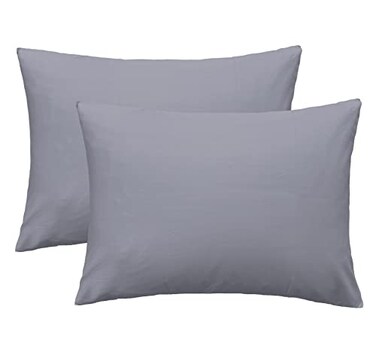 iMaylex Soft 100 Egyptian Cotton Zipper Pillow Case Cozy and Lightweight Pillowcase Set of 2 Light Grey King 20 x 36