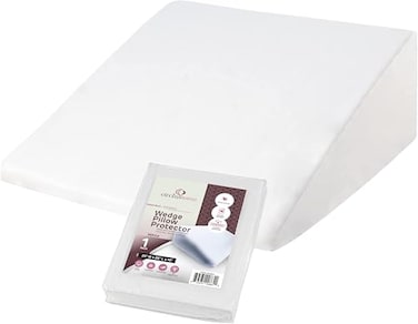 CIRCLESHOME CirclesHome Wedge Pillow Cover 100 Cotton Zippered Wedge Pillow Case Protector Soft Hypoallergenic Breathable 25x26x10