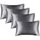 BEDELITE Satin Pillowcase for Hair and Skin Super Soft Similar to Silk Pillow Cases 4 Pack with Envelope Closure Cooling Pillowcases for Women Men 20x26 Standard Size Dark Grey