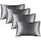 BEDELITE Satin Pillowcase for Hair and Skin Super Soft Similar to Silk Pillow Cases 4 Pack with Envelope Closure Cooling Pillowcases for Women Men 20x26 Standard Size Dark Grey