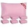 FreshCulture Dusty Pink Pillowcases Queen Size 12 Pack Bulk Pillowcase Set Envelope Closure Soft Brushed Microfiber Fabric 20x30 Inches Pillow Case Set of 12 for Home Hotels Schools