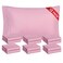 FreshCulture Dusty Pink Pillowcases Queen Size 12 Pack Bulk Pillowcase Set Envelope Closure Soft Brushed Microfiber Fabric 20x30 Inches Pillow Case Set of 12 for Home Hotels Schools