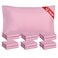 FreshCulture Dusty Pink Pillowcases Queen Size 12 Pack Bulk Pillowcase Set Envelope Closure Soft Brushed Microfiber Fabric 20x30 Inches Pillow Case Set of 12 for Home Hotels Schools