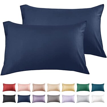 Warmstar Cotton Pillow Cases Standard Size Set of 2 600 Thread Count Pillowcases 20x26 Inches Soft Long Staple Cotton Pillowcases Breathable with Envelope ClosureNavy Blue