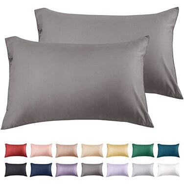 Warmstar Cotton Pillow Cases Standard Size Set of 2 600 Thread Count Pillowcases 20x26 Inches Soft Long Staple Cotton Pillowcases Breathable with Envelope ClosureDark Grey