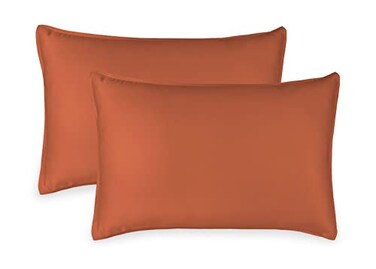 Pure Bamboo King Pillowcases by Genuine 100 Organic Viscose Derived from Bamboo Luxuriously Soft Cooling Double Stitching Envelope Closure 2 King Pillowcases Terracotta