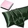 TREELY Satin Body Pillowcase for Hair and Skin Silky Satin Body Pillow Cover 20x60 inches Body Pillow Case with Envelope Closure Forest Green