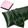 TREELY Satin Body Pillowcase for Hair and Skin Silky Satin Body Pillow Cover 20x60 inches Body Pillow Case with Envelope Closure Forest Green