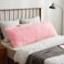 XeGe Cozy 20x54 Long Fluffy Body Pillow Cover Plush Fuzzy Faux Fur Body Pillowcase with Zipper Rectangular Furry Bed Pillow Sham for Pregnant Women Side Sleeper Shaggy Bedding Pillow Light Pink
