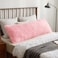 XeGe Cozy 20x54 Long Fluffy Body Pillow Cover Plush Fuzzy Faux Fur Body Pillowcase with Zipper Rectangular Furry Bed Pillow Sham for Pregnant Women Side Sleeper Shaggy Bedding Pillow Light Pink