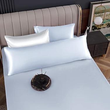 Homiest Satin Body Pillow Cover Baby Blue 20 x 54 Inch