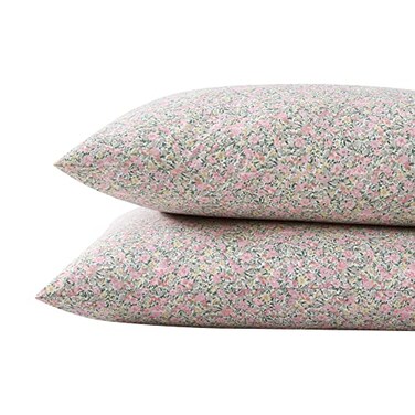 Laura Ashley Standard Pillowcase Set Breathable Percale Cotton Bedding Crisp Cool for Year Round Use Coquette Room Decor Loveston Pink 2 Piece