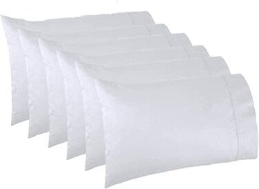 Towels N 6 White StandardQueen Pillow Case Soft Hotel Style Polly Cotton Blend 200 Thread Count Wrinkle Free Linen Pillow Cover Pillowcases by More