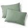 Bedsure Queen Pillow Cases Set of 2 Sage Green Brushed Microfiber Pillowcase 2 Pack Super Soft and Cozy Pillow Case Covers with Envelope Closure for Kids Wrinkle Fade Resistant 20x30 Inches