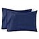 TEXAS LINEN CO 100 Egyptian Cotton Pillow Cases Set of 2 Texan Talkin Collection 600 Series King Pillowcase for Sleeping Navy Blue Sateen Bed Pillow Cover Extra Long Staple Cotton Pillowcases