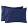 TEXAS LINEN CO 100 Egyptian Cotton Pillow Cases Set of 2 Texan Talkin Collection 600 Series King Pillowcase for Sleeping Navy Blue Sateen Bed Pillow Cover Extra Long Staple Cotton Pillowcases