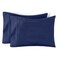 TEXAS LINEN CO 100 Egyptian Cotton Pillow Cases Set of 2 Texan Talkin Collection 600 Series King Pillowcase for Sleeping Navy Blue Sateen Bed Pillow Cover Extra Long Staple Cotton Pillowcases