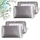 TornadoZ 2 Packs Silk Satin Pillowcases for Hair and Skin Decorative Luxurious Travel Elastic Band Satin Pillowcase No Zipper Folded Soft Blank Pillow Covers Perfect for Travel and DIY Sublimation Gre