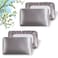 TornadoZ 2 Packs Silk Satin Pillowcases for Hair and Skin Decorative Luxurious Travel Elastic Band Satin Pillowcase No Zipper Folded Soft Blank Pillow Covers Perfect for Travel and DIY Sublimation Gre