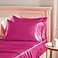 Manyshofu Hot Pink Satin Pillowcase for Hair Protection 2Pcs Standard Pillow Cases Luxury Silky Pillowcases 20x26 Pillow Covers with Envelope Closure