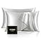 INFIIXSO Silk Pillow Cases 2 Pack Standard Size Ultra Smooth Soft Mulberry Silk Pillow Case for Hair and Skin Breathable Cooling Silk Pillowcase with Hidden Zipper Light Grey 20x26 Inches