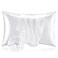BEDELITE Satin Pillowcase with Zipper White King Size Pillow Cases Set of 2 Super Soft and Cooling Similar to Silk Pillow Cases Gift for Women Men20x36 Inches