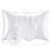 BEDELITE Satin Pillowcase with Zipper White King Size Pillow Cases Set of 2 Super Soft and Cooling Similar to Silk Pillow Cases Gift for Women Men20x36 Inches